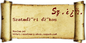 Szatmári Ákos névjegykártya
